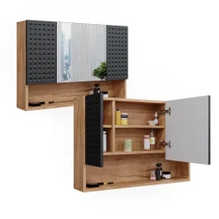 Badspiegelschrank Irma Anthrazit gepunktet 80.1 x 55 cm Vicco