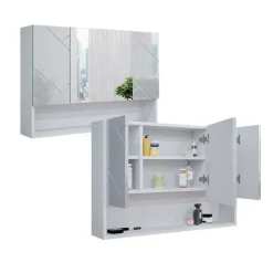 Badspiegelschrank Irma Weiß Hochglanz 80.1 x 55 cm Vicco