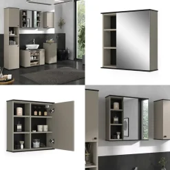 Badspiegelschrank Joli Greige 60 x 60 cm mit Spiegel Vicco