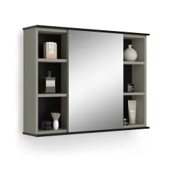 Badspiegelschrank Joli Greige 80 x 60 cm mit Spiegel Vicco