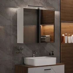 Badspiegelschrank Lavio Weiß 70 x 60 cm mit LED-Beleuchtung Vicco