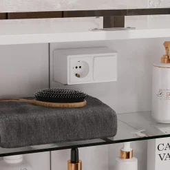 Badspiegelschrank Lavio Weiß 70 x 60 cm mit LED-Beleuchtung Vicco