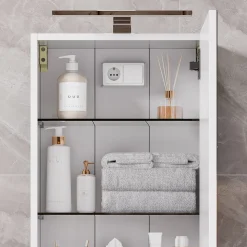 Badspiegelschrank Lavio Weiß 40 x 60 cm mit LED-Beleuchtung Vicco