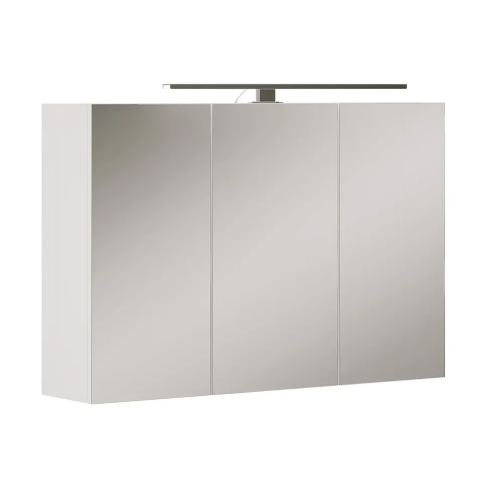 Badspiegelschrank Lavio Weiß 90 x 60 cm mit LED-Beleuchtung Vicco
