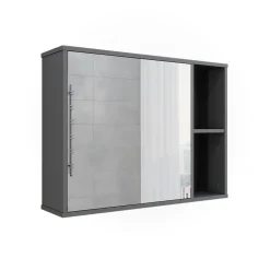 Badspiegelschrank Leano Anthrazit/Bergeiche 80 x 60 cm Vicco