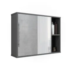 Badspiegelschrank Leano Anthrazit/Bergeiche 80 x 60 cm Vicco