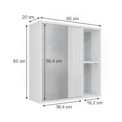Badspiegelschrank Leano Weiß 60 x 60 cm Vicco