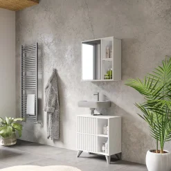 Badspiegelschrank Leano Weiß 60 x 60 cm Vicco