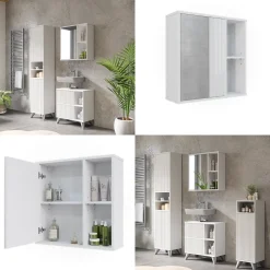 Badspiegelschrank Leano Weiß 60 x 60 cm Vicco