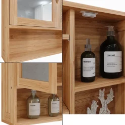 Badspiegelschrank Liora Bambus 56 x 58 cm mit Spiegel Vicco