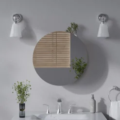 Badspiegelschrank Loki Anthrazit 50 x 50 cm mit 2 Fächern Vicco