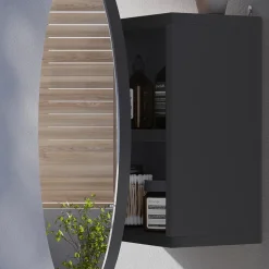 Badspiegelschrank Loki Anthrazit 50 x 50 cm mit 2 Fächern Vicco