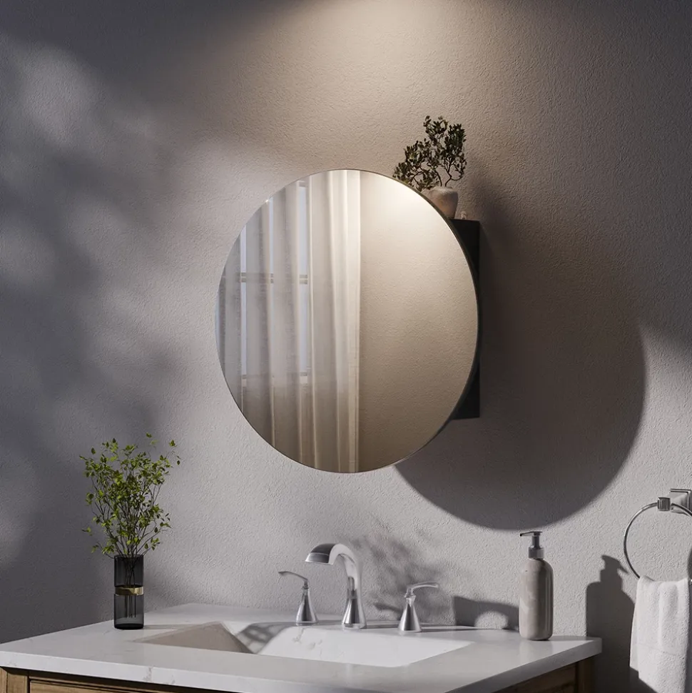 Badspiegelschrank Loki Anthrazit 50 x 50 cm mit 2 Fächern Vicco