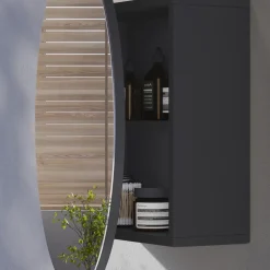 Badspiegelschrank Loki Anthrazit 70 x 70 cm mit 2 Fächern Vicco