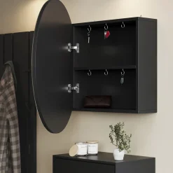 Badspiegelschrank Loki Anthrazit 70 x 70 cm mit 2 Fächern Vicco