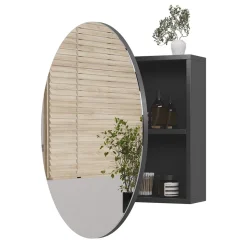 Badspiegelschrank Loki Anthrazit 70 x 70 cm mit 2 Fächern Vicco