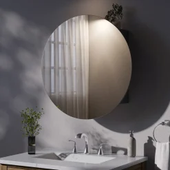 Badspiegelschrank Loki Anthrazit 70 x 70 cm mit 2 Fächern Vicco