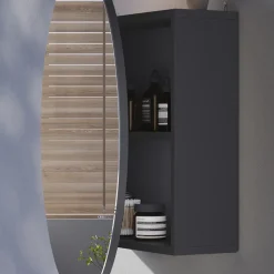 Badspiegelschrank Loki Anthrazit 60 x 60 cm mit 2 Fächern Vicco