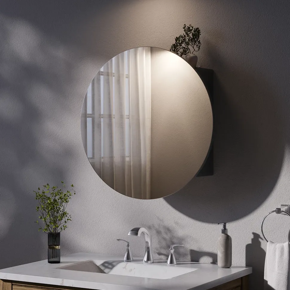 Badspiegelschrank Loki Anthrazit 60 x 60 cm mit 2 Fächern Vicco