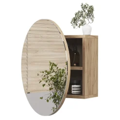 Badspiegelschrank Loki Goldkraft Eiche 50 x 50 cm mit 2 Fächern Vicco