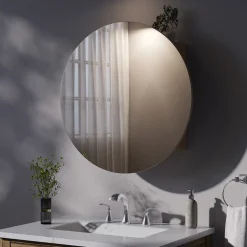 Badspiegelschrank Loki Goldkraft Eiche 70 x 70 cm mit 2 Fächern Vicco