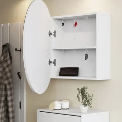 Badspiegelschrank Loki Weiß 70 x 70 cm mit 2 Fächern Vicco