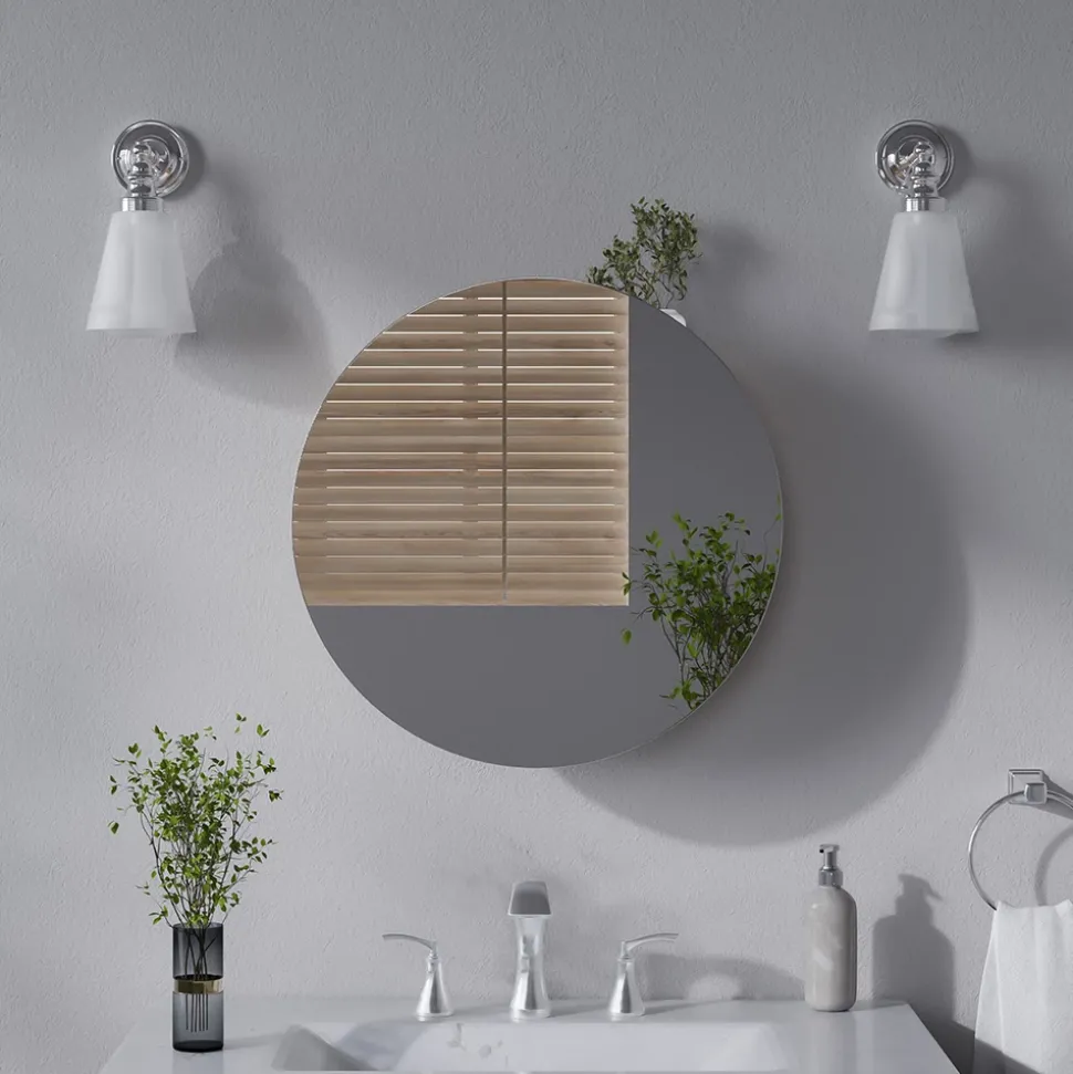 Badspiegelschrank Loki Weiß 50 x 50 cm mit 2 Fächern Vicco