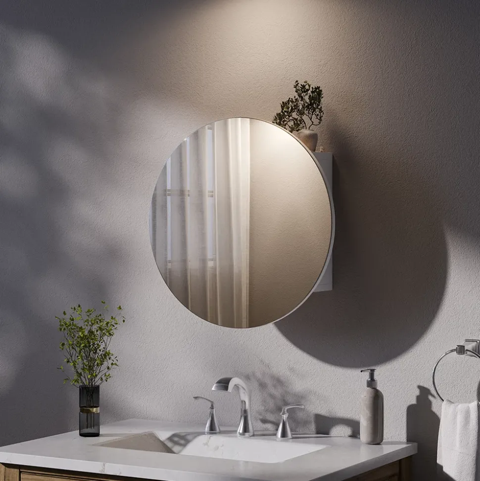 Badspiegelschrank Loki Weiß 50 x 50 cm mit 2 Fächern Vicco