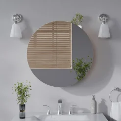 Badspiegelschrank Loki Weiß 60 x 60 cm mit 2 Fächern Vicco