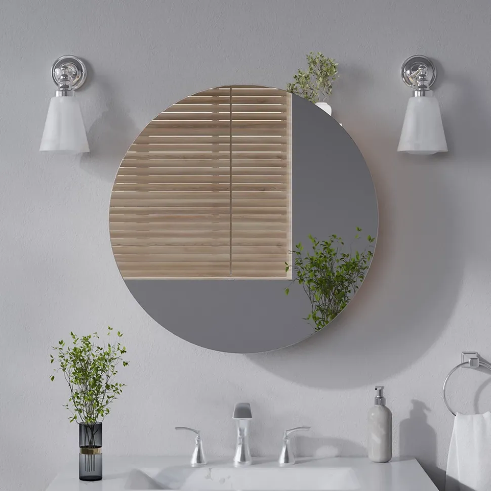 Badspiegelschrank Loki Weiß 60 x 60 cm mit 2 Fächern Vicco