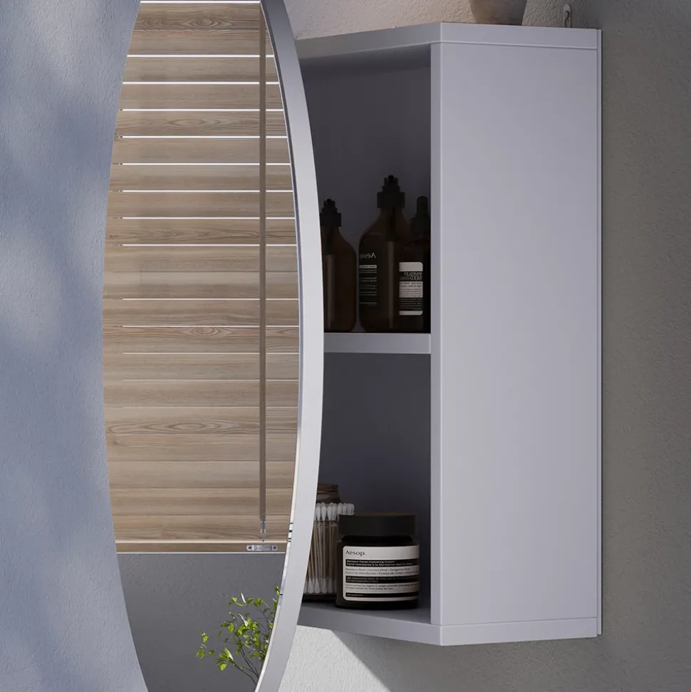 Badspiegelschrank Loki Weiß 60 x 60 cm mit 2 Fächern Vicco