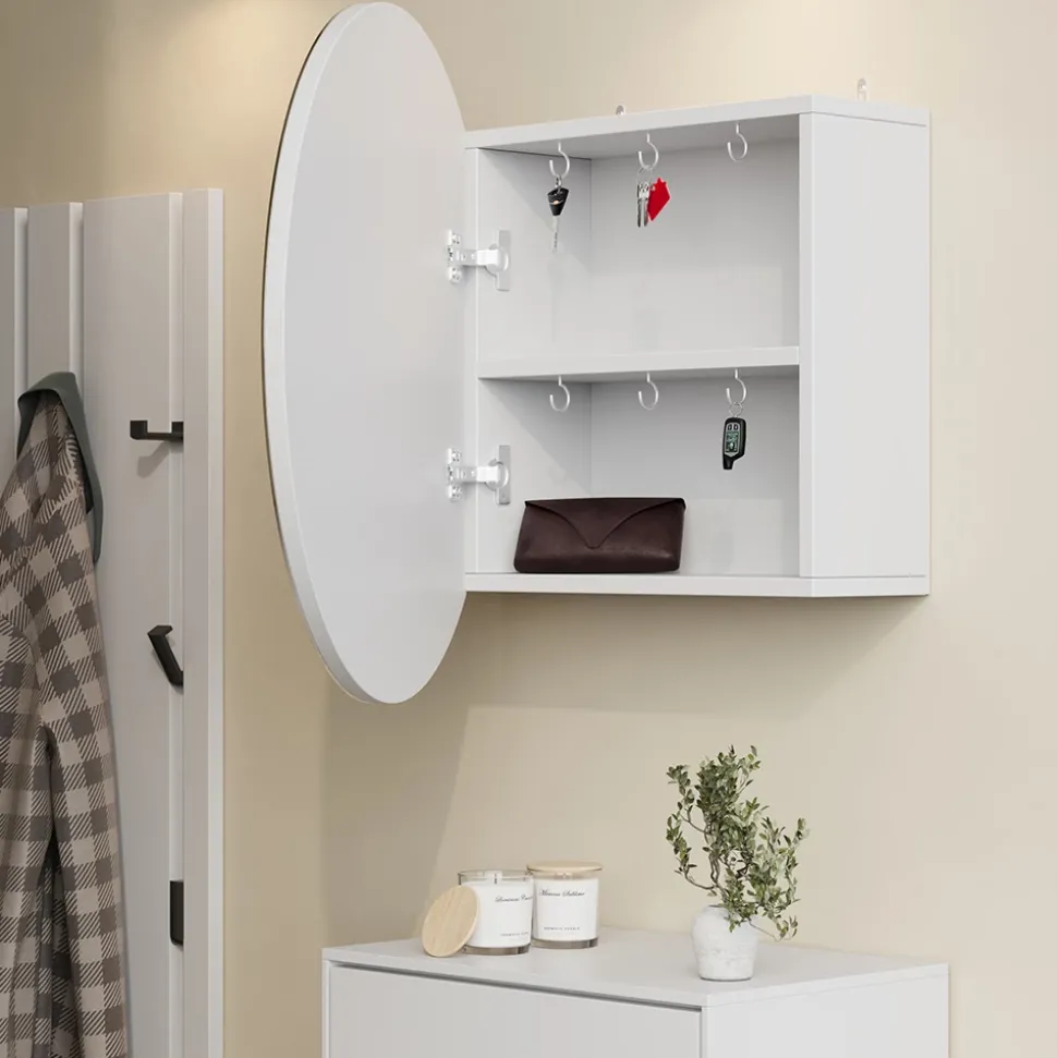 Badspiegelschrank Loki Weiß 60 x 60 cm mit 2 Fächern Vicco