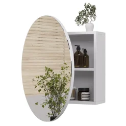 Badspiegelschrank Loki Weiß 60 x 60 cm mit 2 Fächern Vicco