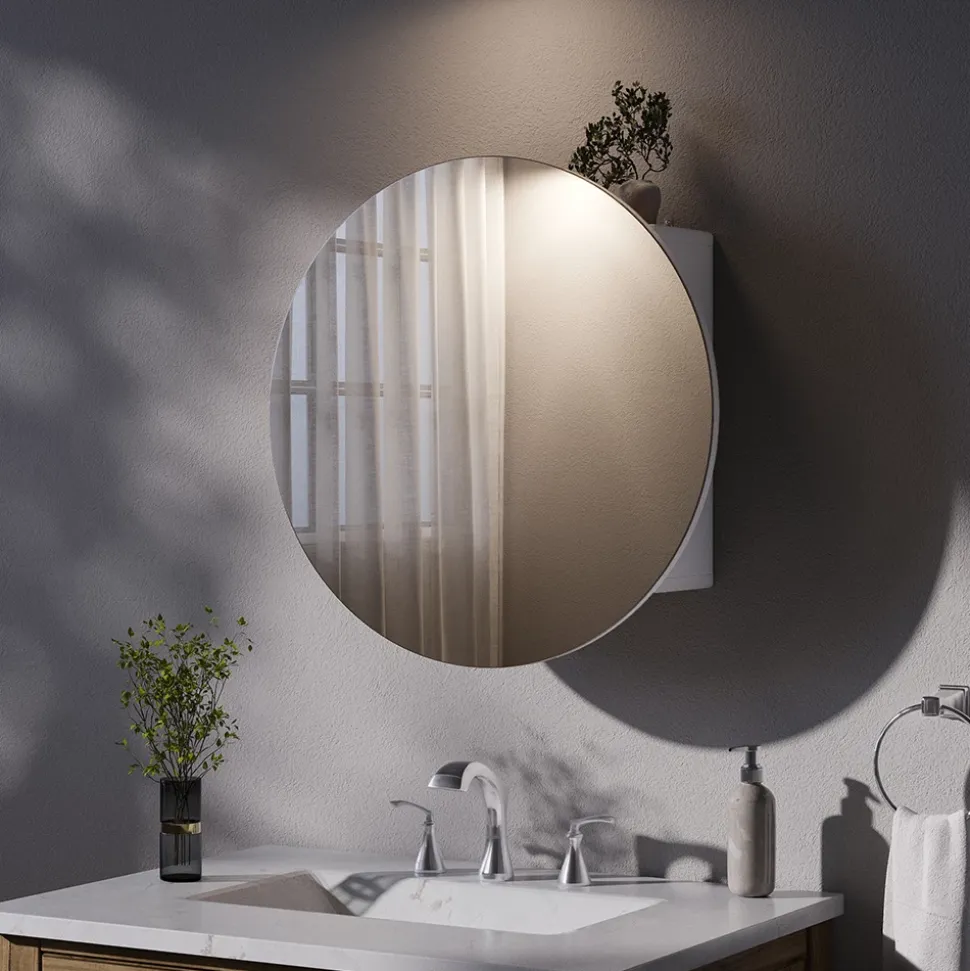 Badspiegelschrank Loki Weiß 60 x 60 cm mit 2 Fächern Vicco