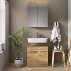 Badspiegelschrank Luna Eiche Wotan 60 x 77 cm Vicco