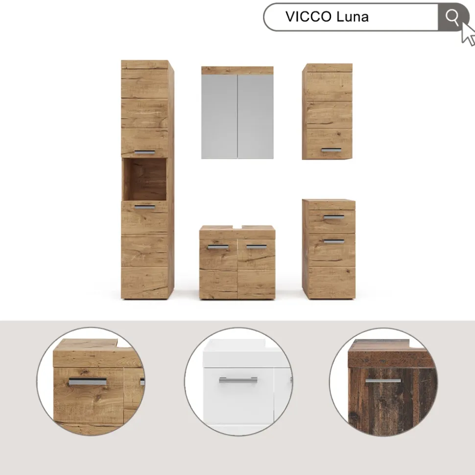 Badspiegelschrank Luna Oldstyle 60 x 77 cm Vicco