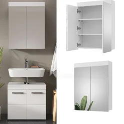 Badspiegelschrank Luna Weiß 60 x 77 cm Vicco