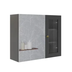 Badspiegelschrank Malte Grau 60 x 50 cm mit Spiegel Vicco