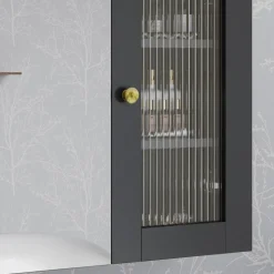 Badspiegelschrank Malte Grau 60 x 50 cm mit Spiegel Vicco