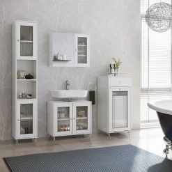 Badspiegelschrank Malte Weiß 60 x 50 cm mit Spiegel Vicco