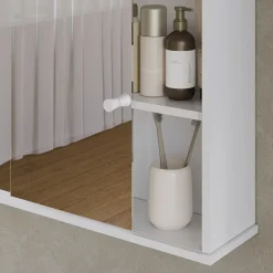 Badspiegelschrank Mireo Weiß 55 x 40 cm mit 2 Schiebetüren Vicco