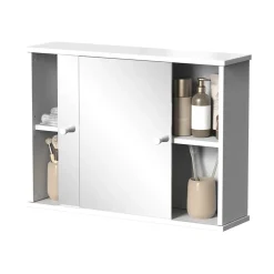Badspiegelschrank Mireo Weiß 55 x 40 cm mit 2 Schiebetüren Vicco