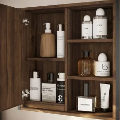 Badspiegelschrank Naola Eiche/Schwarz 62.2 x 62.5 cm mit 1 Spiegeltür Vicco