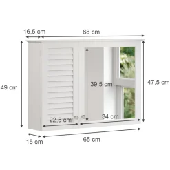 Badspiegelschrank Riad Weiß 68 x 48 cm mit 2 Türen Vicco