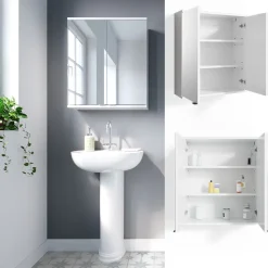 Badspiegelschrank Roy Weiß 60 x 68 cm Vicco