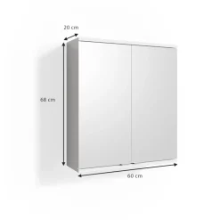 Badspiegelschrank Roy Weiß 60 x 68 cm Vicco