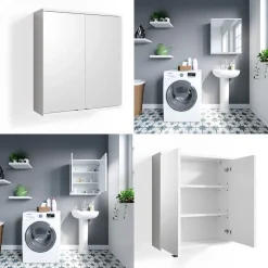 Badspiegelschrank Roy Weiß 60 x 68 cm Vicco