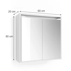 Badspiegelschrank Ruben Weiß 60 x 60 cm Vicco