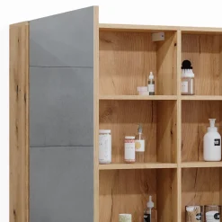 Badspiegelschrank Rudi Eiche 90 x 80.9 cm mit Tür und offenen Fächern Vicco