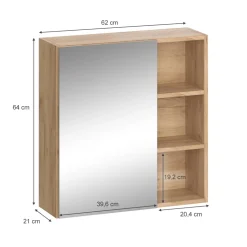 Badspiegelschrank Senyo Anthrazit 62 x 64 cm Vicco